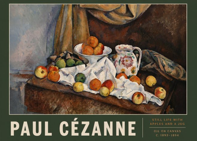 Paul Cézanne Still Life with Apples and a Jug No3 - Poszter
