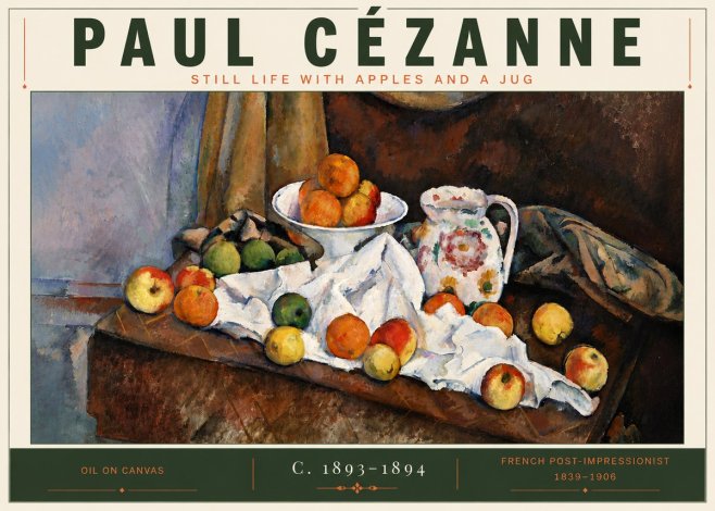 Paul Cézanne Still Life with Apples and a Jug No6 - Poszter