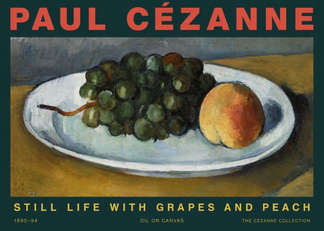 Paul Cézanne Still Life with Grapes and Peach No3 - Poszter