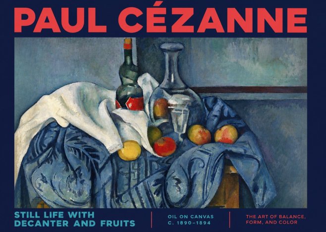Paul Cézanne Still Life with Decanter and Fruits No2 - Poszter