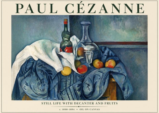 Paul Cézanne Still Life with Decanter and Fruits No3 - Poszter