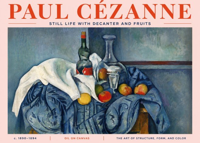 Paul Cézanne Still Life with Decanter and Fruits No4 - Poszter