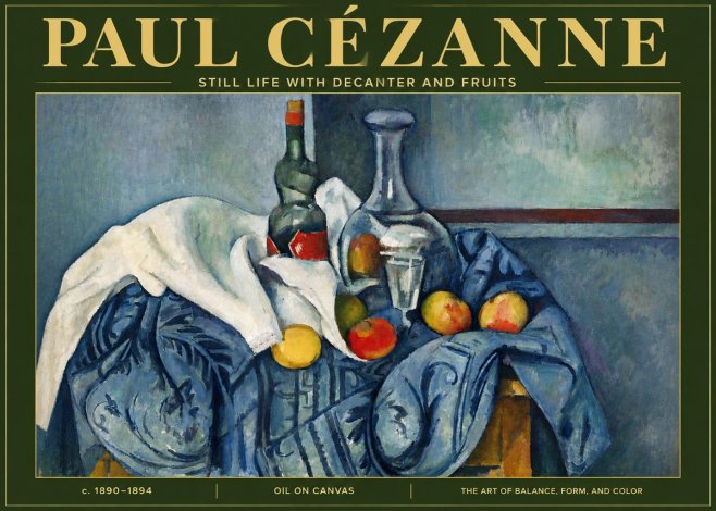 Paul Cézanne Still Life with Decanter and Fruits No5 - Poszter
