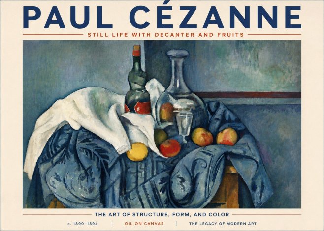 Paul Cézanne Still Life with Decanter and Fruits No6 - Poszter