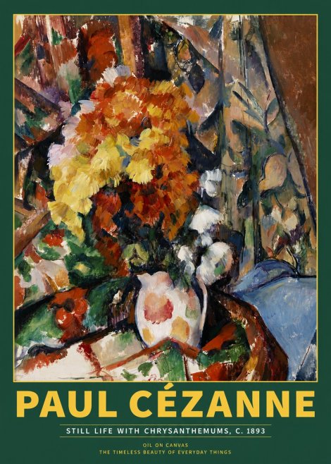 Paul Cézanne Still Life with Chrysanthemums No2 - Poszter