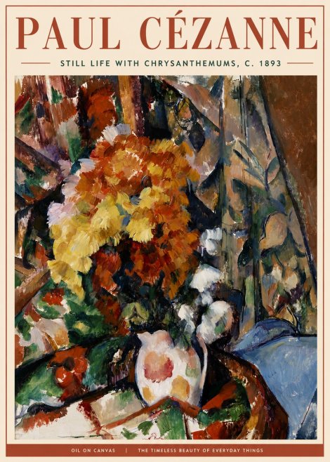 Paul Cézanne Still Life with Chrysanthemums No4 - Poszter