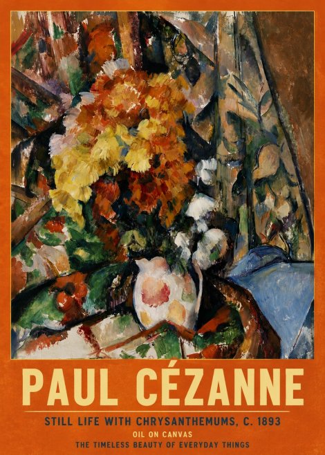 Paul Cézanne Still Life with Chrysanthemums No5 - Poszter