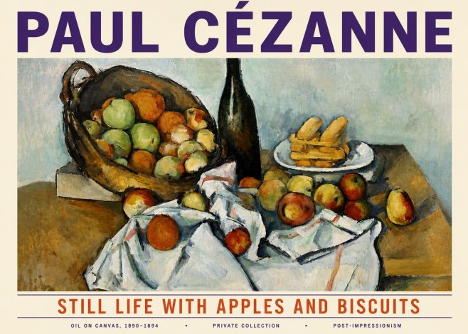 Paul Cézanne Still Life with Apples and Biscuits No6 - Poszter