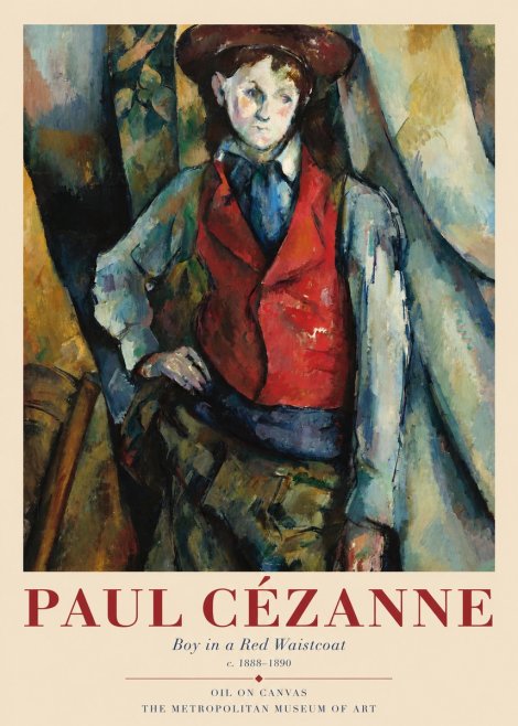Paul Cézanne Boy in a Red Waistcoat No1 - Poszter