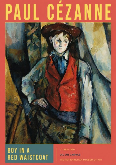 Paul Cézanne Boy in a Red Waistcoat No4 - Poszter