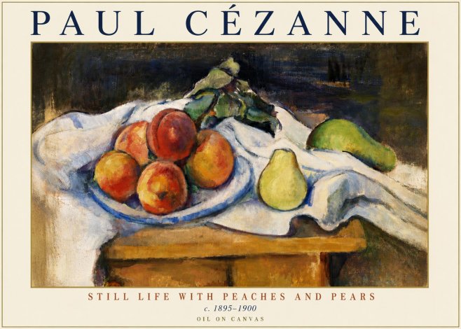 Paul Cézanne Still Life with Peaches and Pears No5 - Poszter