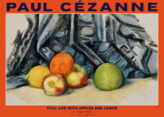 Paul Cézanne Still Life with Apples and Lemon No2 - Poszter