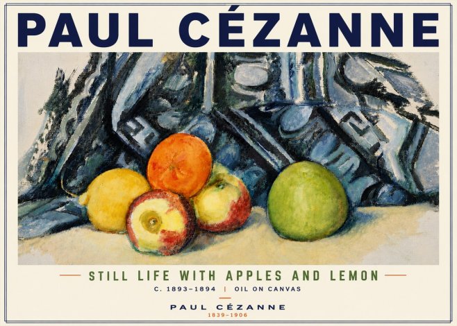 Paul Cézanne Still Life with Apples and Lemon No6 - Poszter