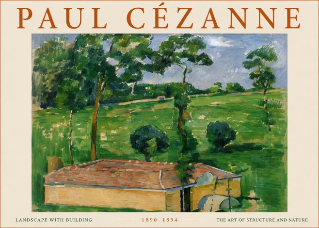 Paul Cézanne Landscape with Building No5 - Poszter