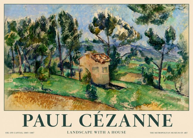 Paul Cézanne Landscape with a House No3 - Poszter