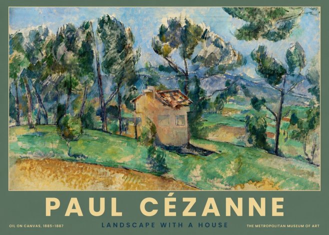 Paul Cézanne Landscape with a House No4 - Poszter
