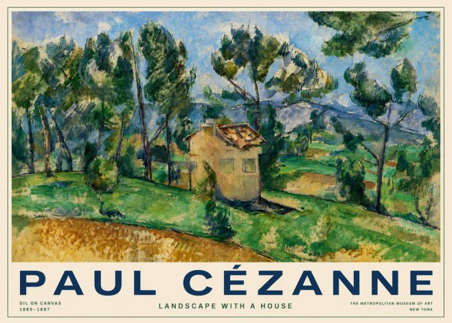 Paul Cézanne Landscape with a House No6 - Poszter