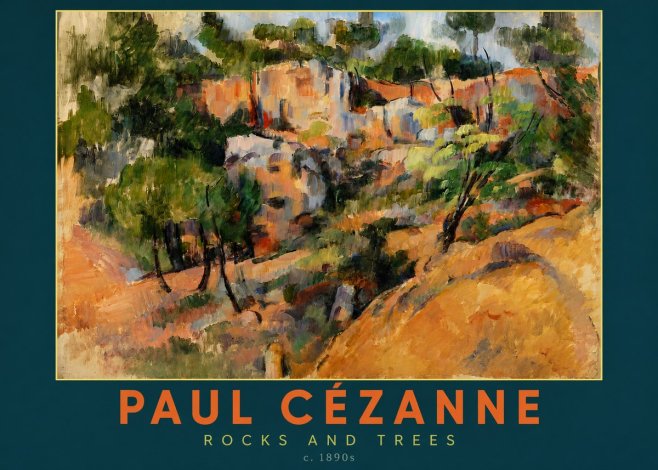 Paul Cézanne Rocks and Trees III No3 - Poszter