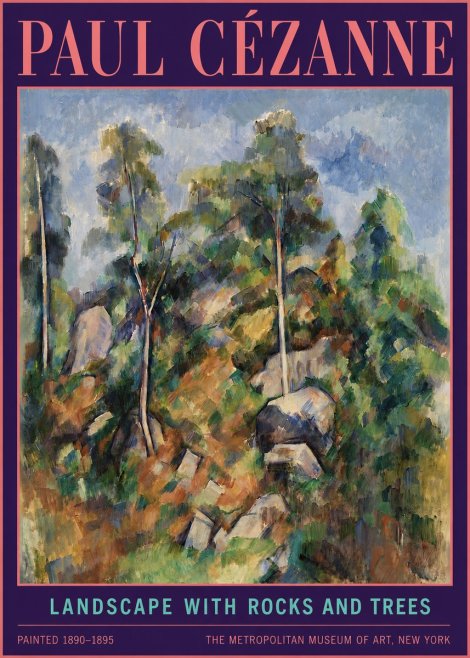 Paul Cézanne Landscape with Rocks and Trees No4 - Poszter