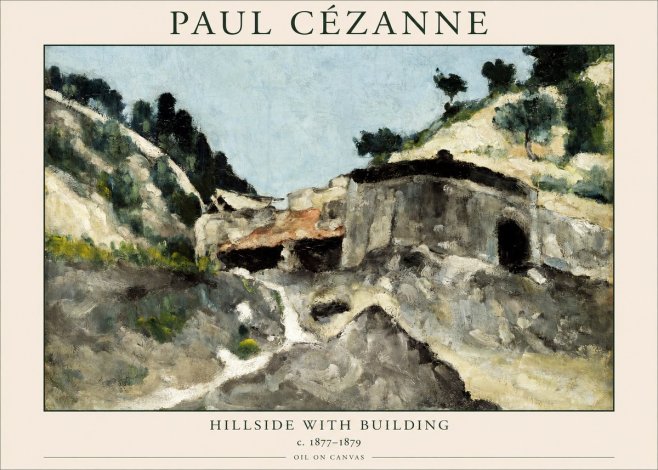 Paul Cézanne Hillside with Building No1 - Poszter