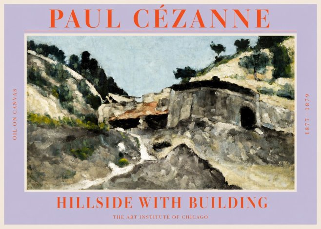 Paul Cézanne Hillside with Building No2 - Poszter