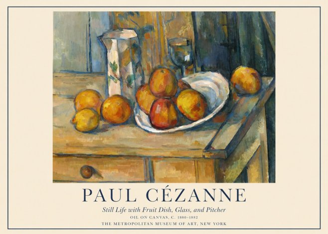 Paul Cézanne Still Life with Fruit Dish, Glass, and Pitcher No1 - Poszter