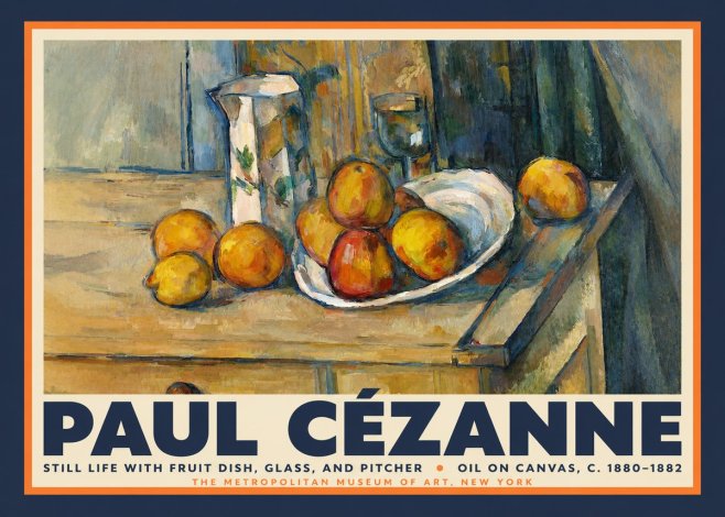Paul Cézanne Still Life with Fruit Dish, Glass, and Pitcher No2 - Poszter