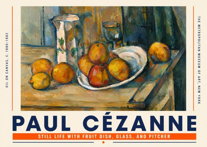 Paul Cézanne Still Life with Fruit Dish, Glass, and Pitcher No4 - Poszter