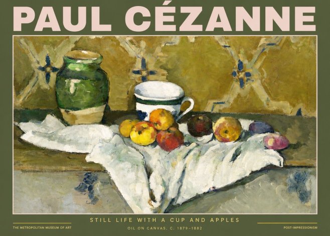 Paul Cézanne Still Life with a Cup and Apples No2 - Poszter