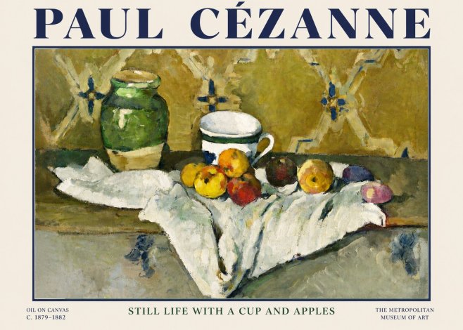 Paul Cézanne Still Life with a Cup and Apples No3 - Poszter