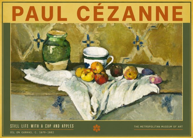 Paul Cézanne Still Life with a Cup and Apples No4 - Poszter
