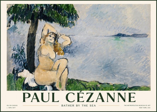Paul Cézanne Bather by the Sea No4 - Poszter