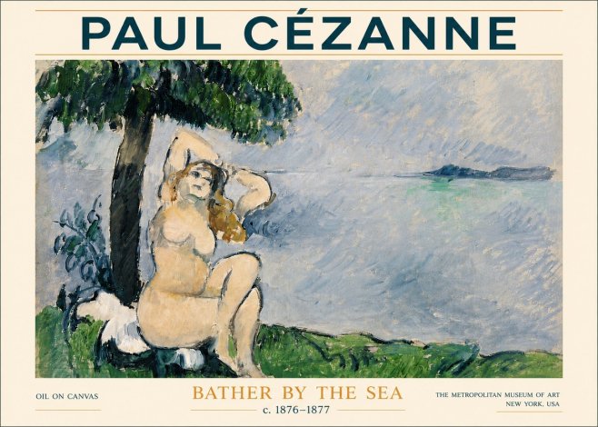 Paul Cézanne Bather by the Sea No6 - Poszter