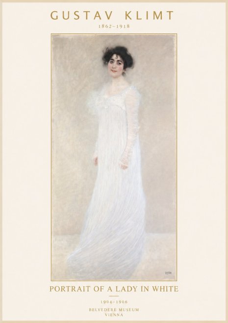 Klimt Portrait of a Lady in White No2 - Poszter