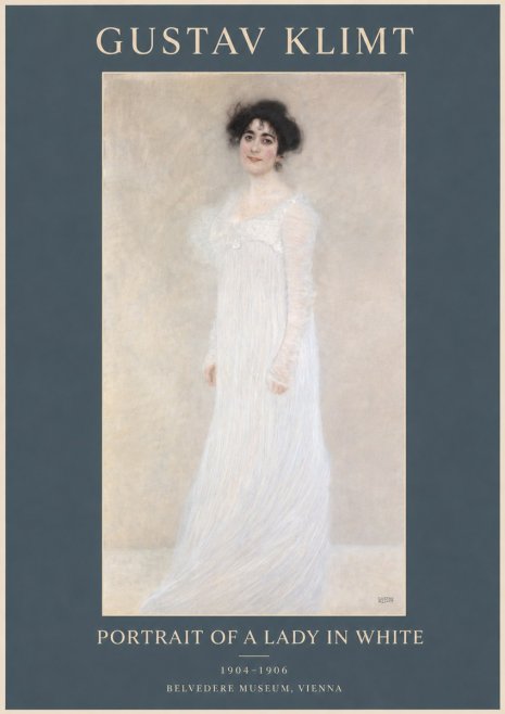Klimt Portrait of a Lady in White No3 - Poszter