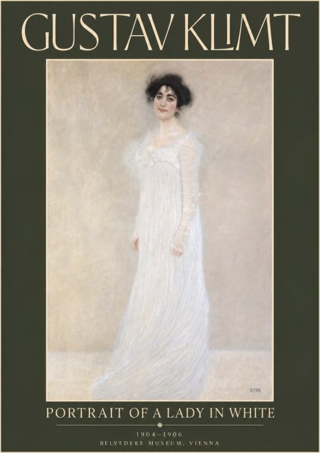 Klimt Portrait of a Lady in White No5 - Poszter