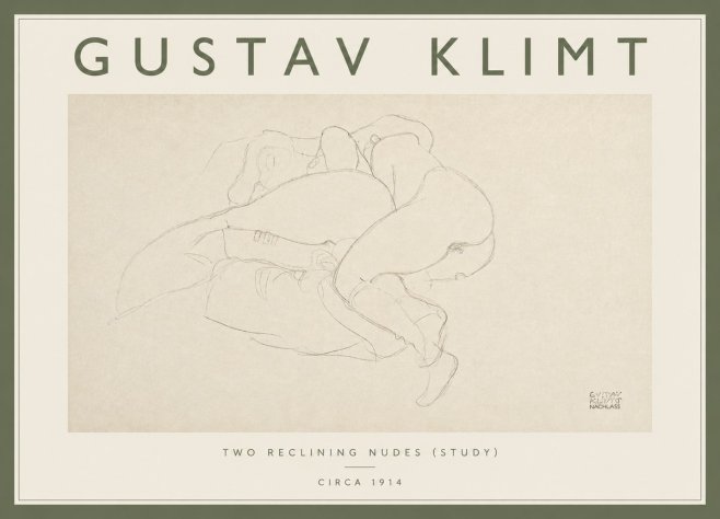 Klimt Two Reclining Nudes (Study) No4 - Poszter
