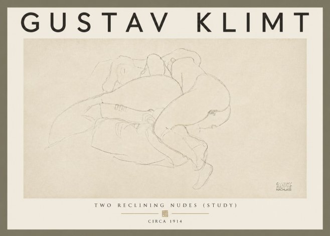 Klimt Two Reclining Nudes (Study) No5 - Poszter