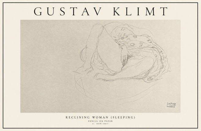 Klimt Reclining Woman (Sleeping) II No1 - Poszter
