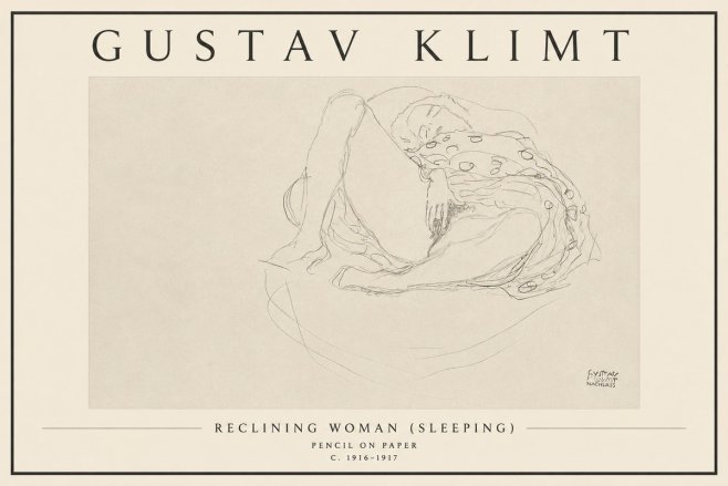 Klimt Reclining Woman (Sleeping) II No3 - Poszter