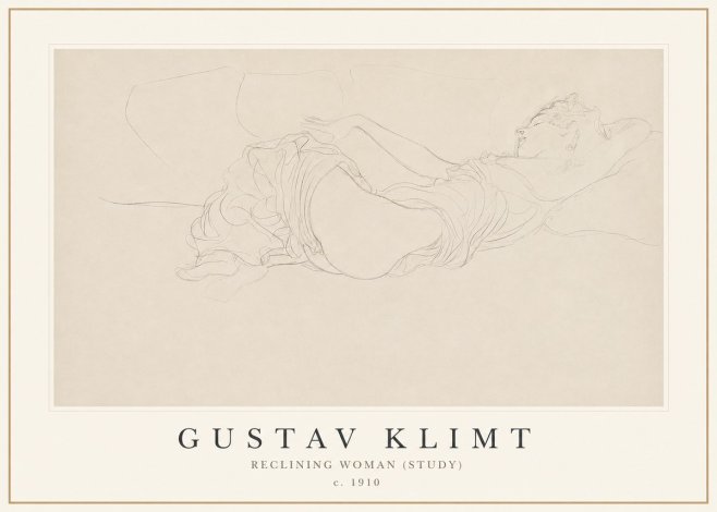 Klimt Reclining Woman (Study) No1 - Poszter