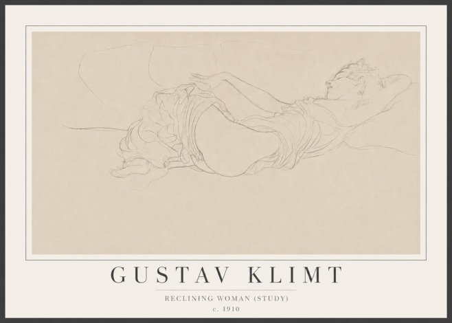 Klimt Reclining Woman (Study) No2 - Poszter