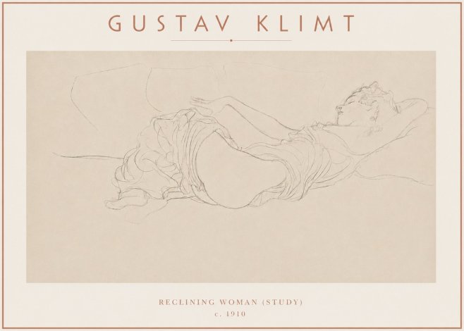 Klimt Reclining Woman (Study) No3 - Poszter