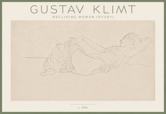 Klimt Reclining Woman (Study) No4 - Poszter