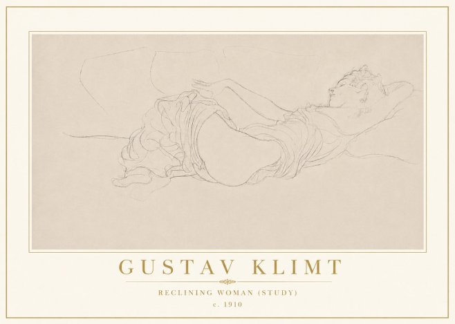 Klimt Reclining Woman (Study) No5 - Poszter