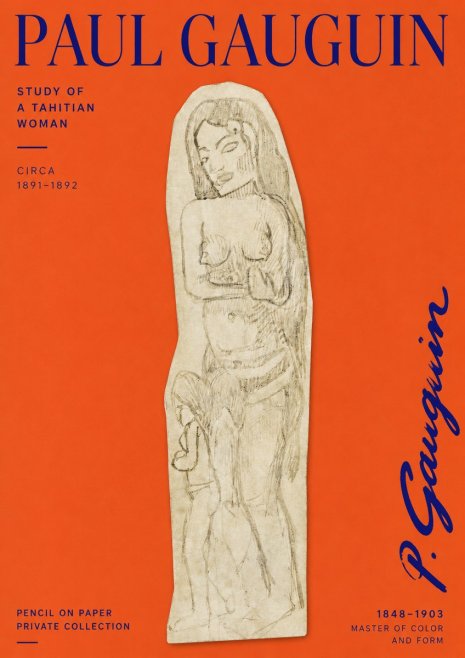 Paul Gauguin Study of a Tahitian Woman II No2 - Poszter