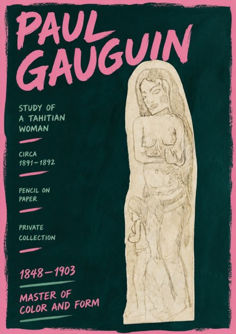 Paul Gauguin Study of a Tahitian Woman II No5 - Poszter