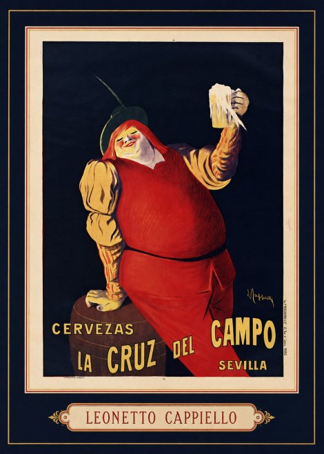 Leonetto Cappiello Cervezas La Cruz Del Campo No5 - Poszter