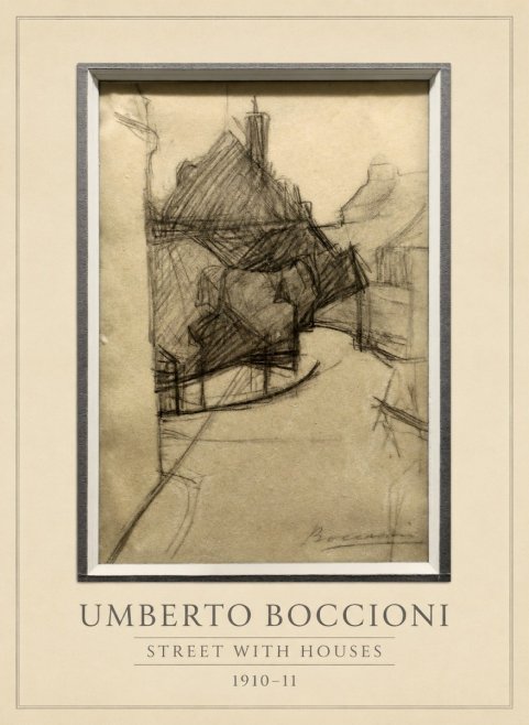 Umberto Boccioni Street with Houses No3 - Poszter