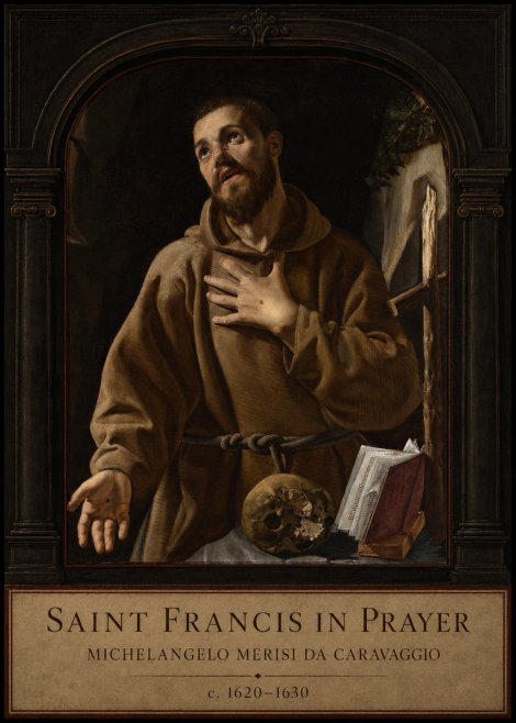Michelangelo Merisi da Caravaggio Saint Francis in Prayer I No3 - Poszter